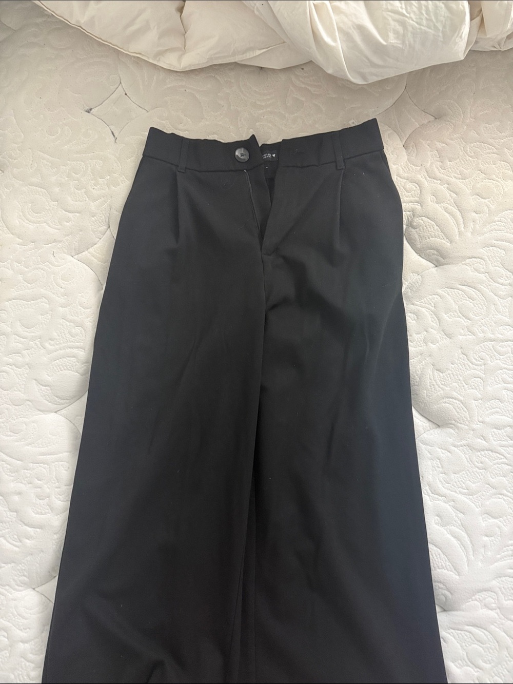 Women's Black Wide-Leg Pants - Classic Office Trousers US S